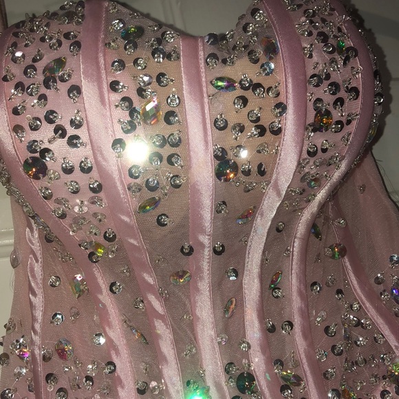 Pink bling sweetheart prom dress - Picture 5 of 9